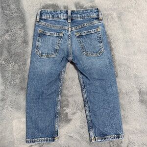 H&M Medium Blue Straight Leg Denim Jeans with Contrast Stitching
